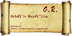 Orbán Rozália névjegykártya